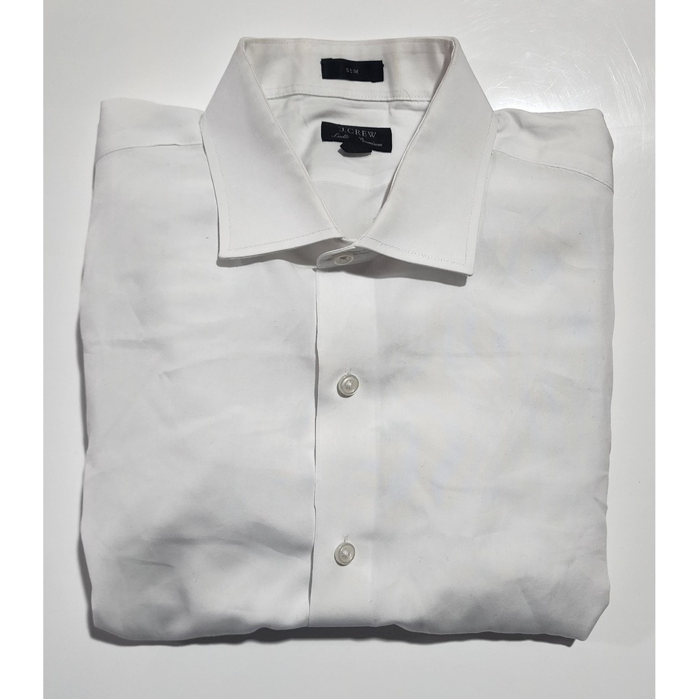 J. Crew Men's Ludlow Premium White Slim-Fit Dress Shirt Size 16 X 34